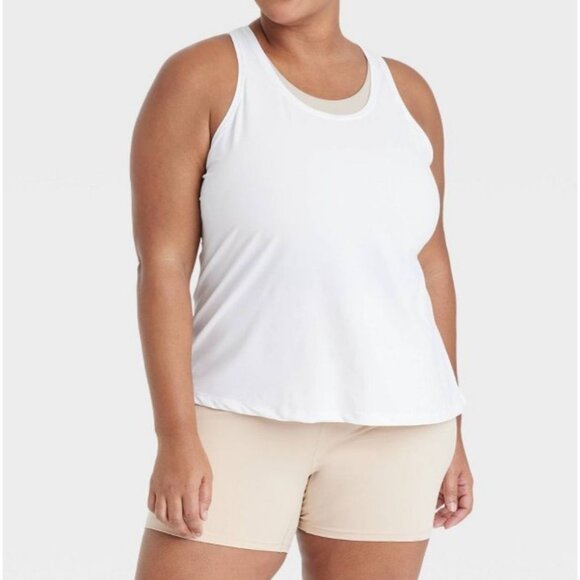 All In Motion - Women's Essential Racerback Tank Top - White - XXL - Picture 1 of 14